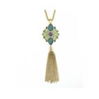Nicole By Nicole Miller Blue And Green Tassel Pendant Necklace