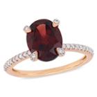 Womens 1/10 Ct. T.w. Red Garnet 10k Gold Cocktail Ring