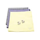 Personalized Gingham Handkerchief Set With Zircon Jewel Cufflinks