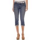 St. John's Bay Mid-rise Slim-fit Denim Belted Capris - Petite