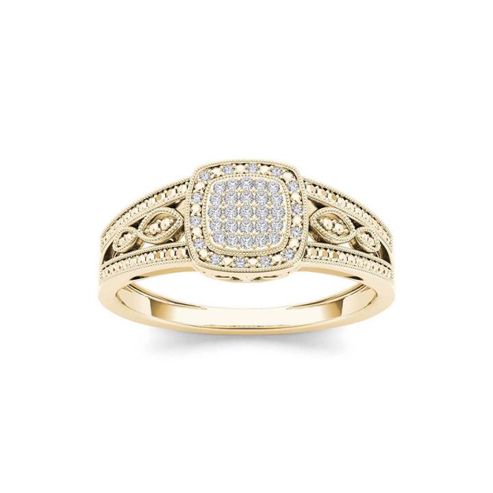 1/10 Ct. T.w. Diamond 10k Yellow Gold Engagement Ring