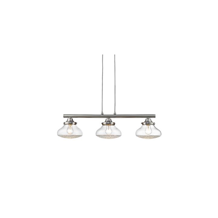 Asha Linear Pendant In Pewter With Crushed Crystalglass