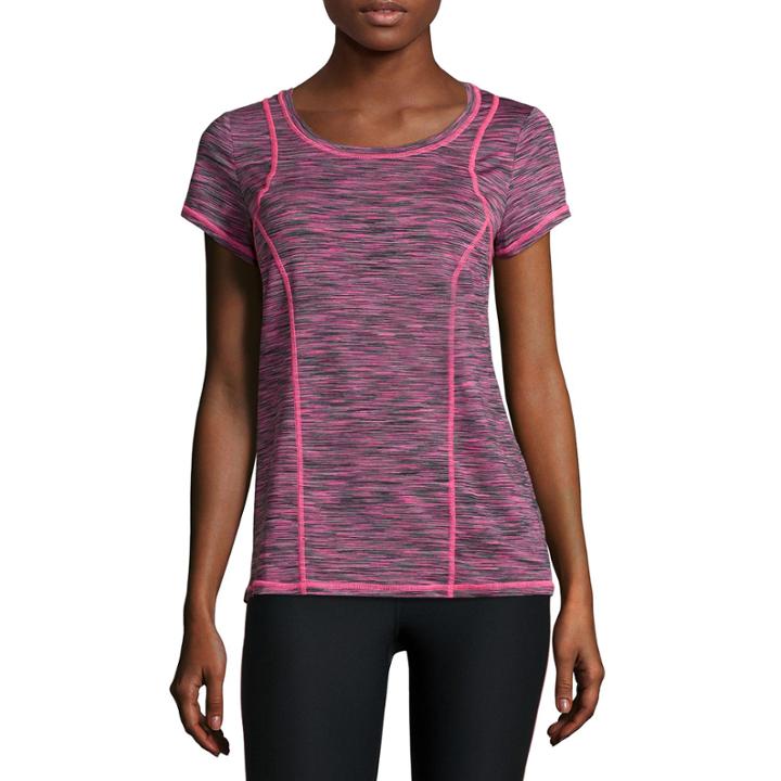 Xersion&trade; Short-sleeve Space-dye Elastic-back Tee