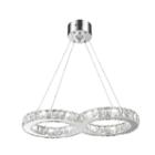 Galaxy 14 Led Light Chrome Finish And Clear Crystal Double Ring Dimmable Chandelier