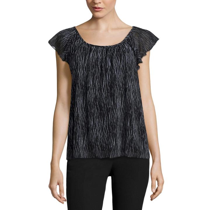 Worthington Flutter-sleeve Scoop Blouse - Tall