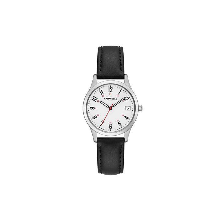 Caravelle Womens Black Strap Watch-43m118