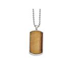 Mens Tiger's Eye Stainless Steel Dog Tag Pendant