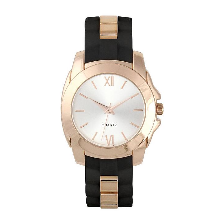 Mixit Womens Black Strap Watch-pt5472bkrg