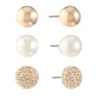 Gloria Vanderbilt 3 Pair Brass Earring Sets