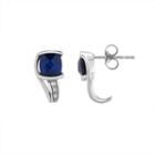 Diamond Accent Lab Created Blue Sapphire Drop Earrings