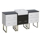 73.5-in. W Floor Mount White-dawn Grey Vanity Setfor 3h4-in. Drilling Black Galaxy Top