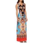 Msk Paisley Scroll Print Zip-front Maxi Dress