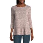 St. John's Bay 3/4 Sleeve Peplum Top