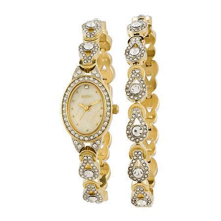Elgin Womens Crystal Watch And Bracelet