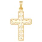14k Yellow Gold Polished Open Latin Cross Charm Pendant