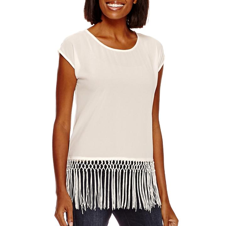 A.n.a Short-sleeve Fringe T-shirt