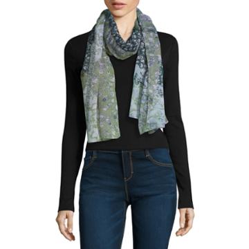 V. Fraas Oblong Floral Scarf