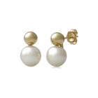 14k Yellow Gold Cultured Freshwater Pearl Earrings