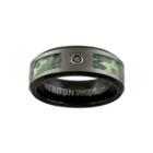 Unisex Diamond Accent Color Enhanced Black Diamond Tungsten Wedding Band