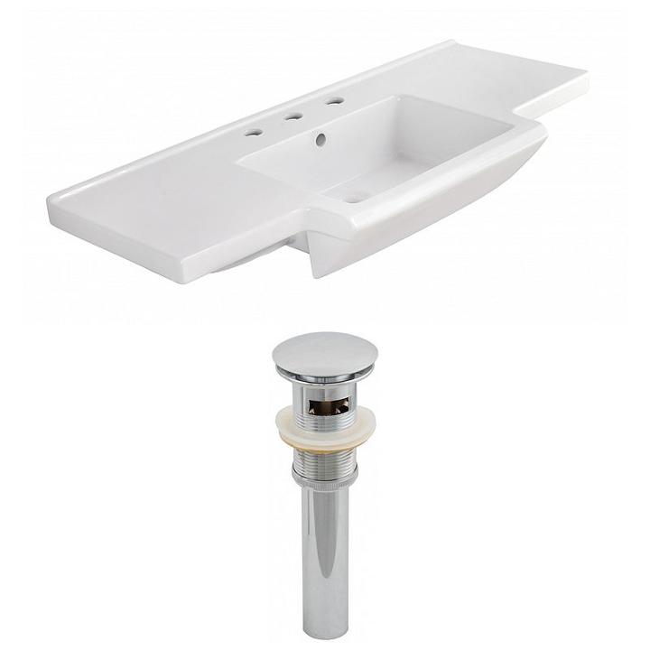 40-in. W 3h8-in. Ceramic Top Set In White Color -overflow Drain Incl.