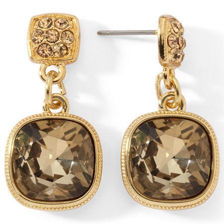 Monet Brown Stone Drop Earrings