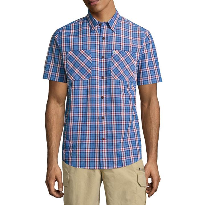 Coleman Short Sleeve Plaid Button-front Shirt
