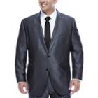 Jf J.ferrar Gray Luster Herringbone Big And Tall Fit Suit Jacket