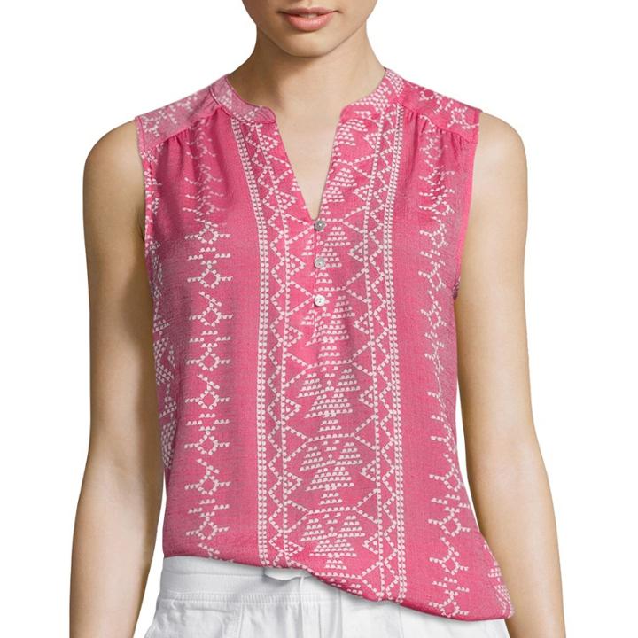St. John's Bay Sleeveless Printed Top