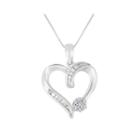 Diamond Blossom 1/5 Ct. T.w. Diamond 10k White Gold Heart Pendant Necklace