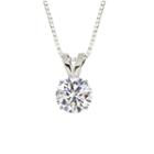 Lab-created Round White Sapphire 10k White Gold Pendant Necklace