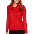 Worthington Long-sleeve Cowlneck Sweater - Petite