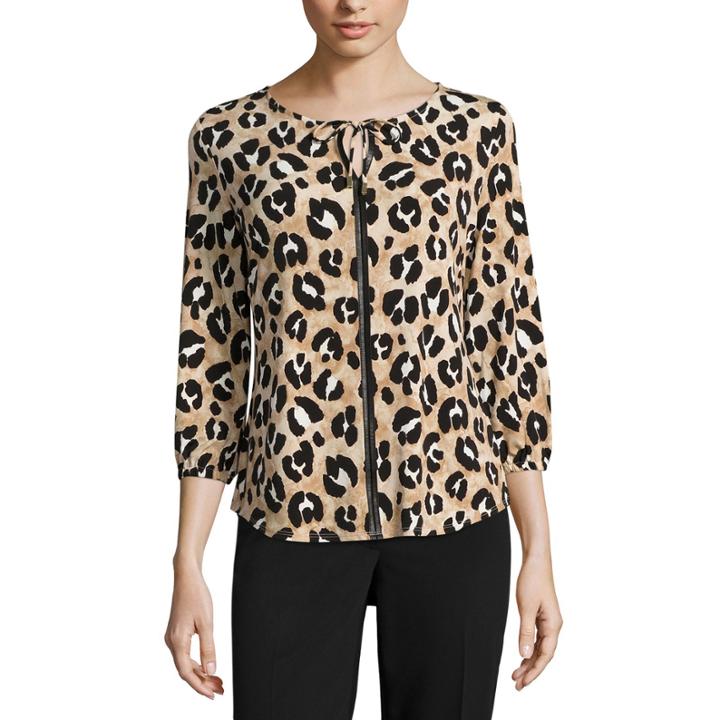 Liz Claiborne Long-sleeve High-low Tie-front Blouse