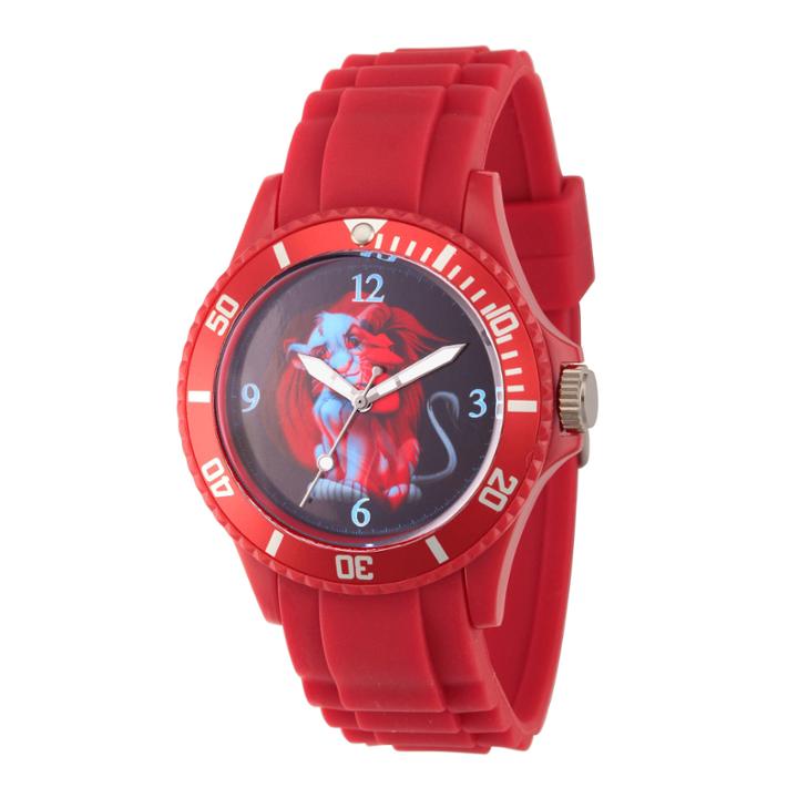 Disney The Lion King Mens Red Strap Watch-wds000359
