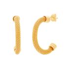 Yellow Ip Stainless Steel Snake Chain Half-hoop Earrings