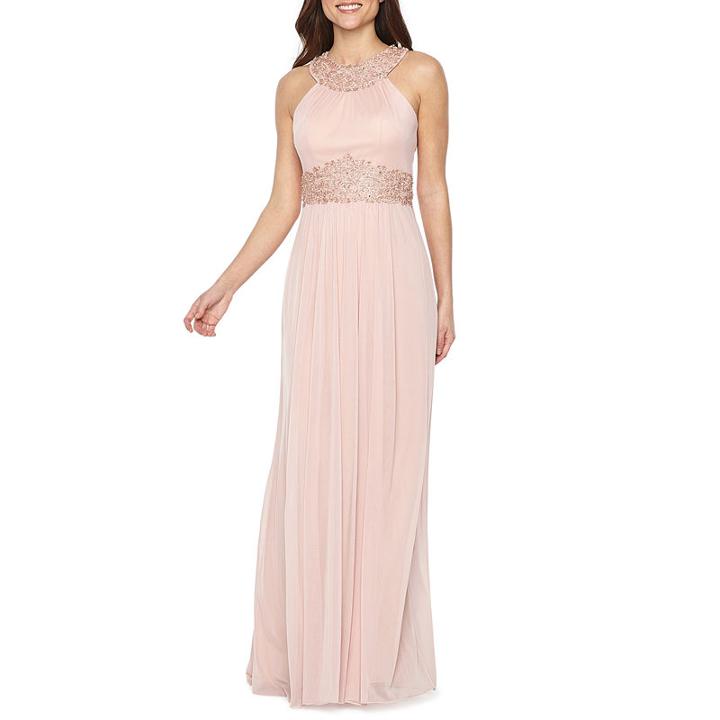 Decoded Sleeveless Beaded Evening Gown