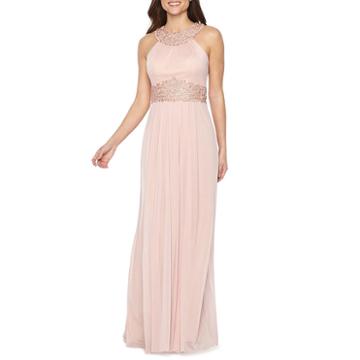 Decoded Sleeveless Beaded Evening Gown