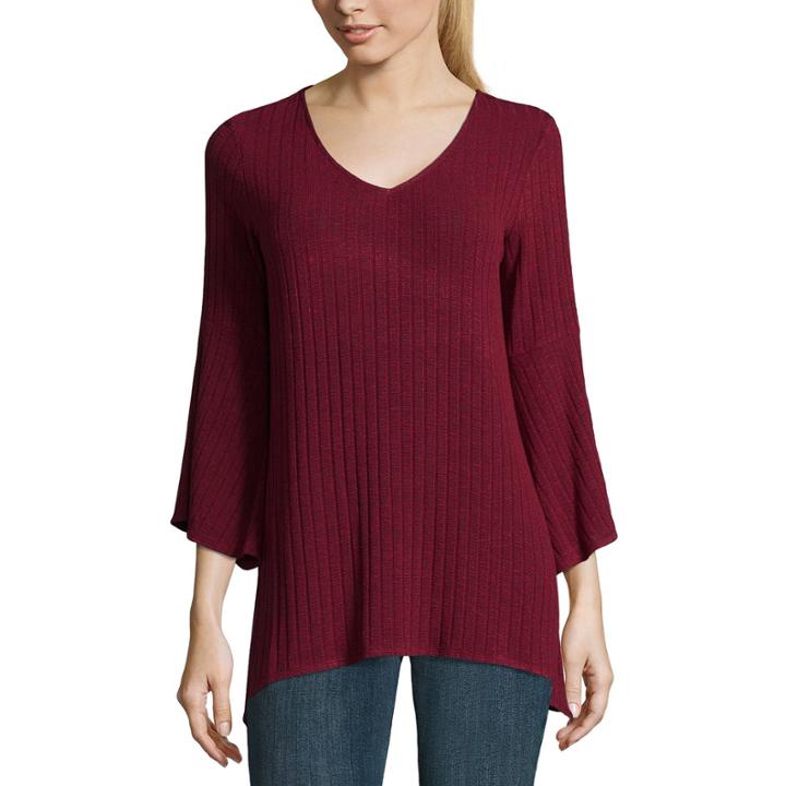 Alyx 3/4 Sleeve V Neck Woven Blouse