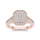 Womens 5/8 Ct. T.w. Round White Diamond 10k Gold Engagement Ring
