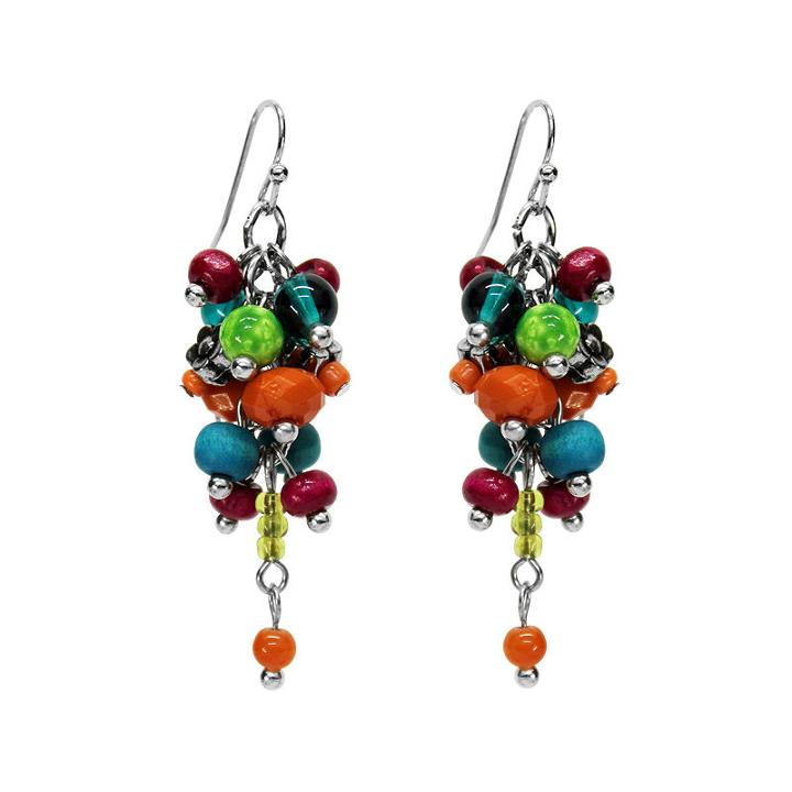 Aris By Treska Silver-tone Cluster Earrings