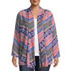 Long Sleeve Printed Duster-plus