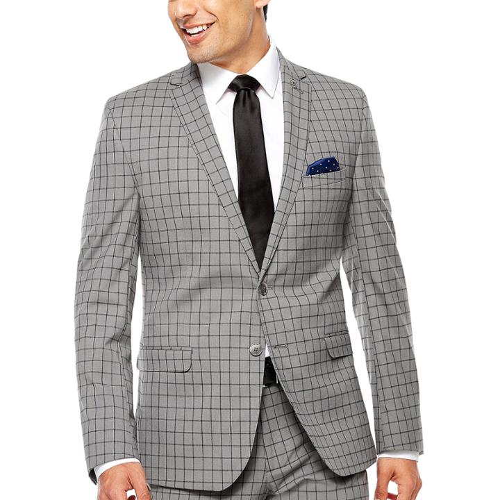 Nick Graham Grey Windowpane Slim Suit Set