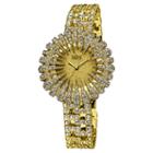 Burgi Womens Gold Tone Strap Watch-b-054g