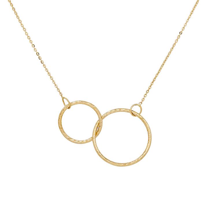 Womens 14k Gold Round Pendant Necklace