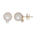 1/10 Ct. T.w. Genuine White Pearl 10.2mm Stud Earrings