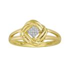 Diamond-accent 10k Yellow Gold Love Knot Cluster Ring