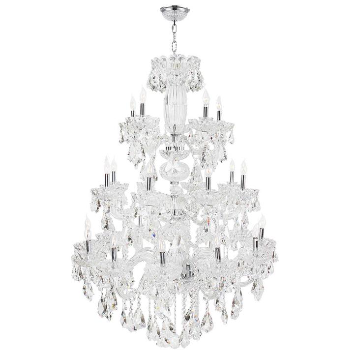 Olde World Collection 23 Light 3-tier Chrome Finish Crystal Chandelier