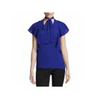 Worthington Short Sleeve Y Neck Woven Blouse-talls