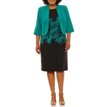 Maya Brooke Sleeveless Jacket Dress-plus