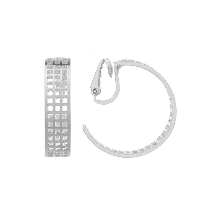 Liz Claiborne Openwork Hoop Clip On Earrings