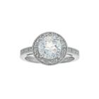 Genuine White Topaz And Lab-created White Sapphire Round Sterling Silver Ring